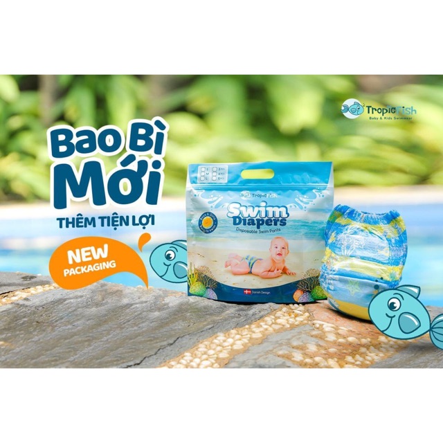 Bỉm bơi Tropic Fish mẫu mới, đủ size cho bé S3/S6/S10, M3/M6/M10, L3/L6/L10