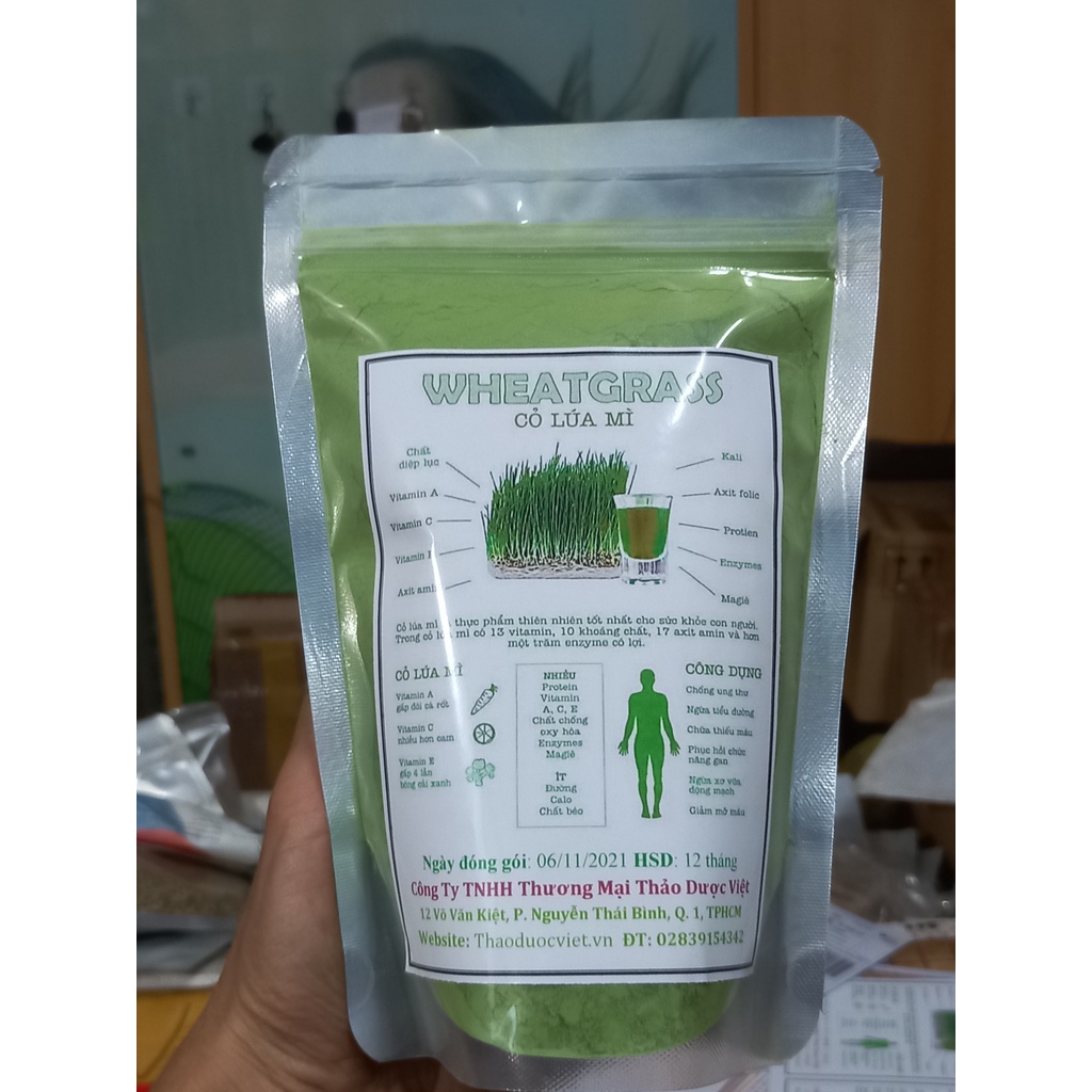 250g Bột cỏ lúa mỳ sấy lạnh xanh đẹp Hàng công ty Thảo Dược Việt