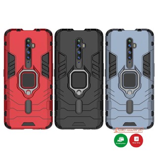 Ốp lưng Oppo Reno 2F/ Reno2 F chống sốc Iron Man gắn giá đỡ iring hỗ trợ xem video, chống va đập mạnh