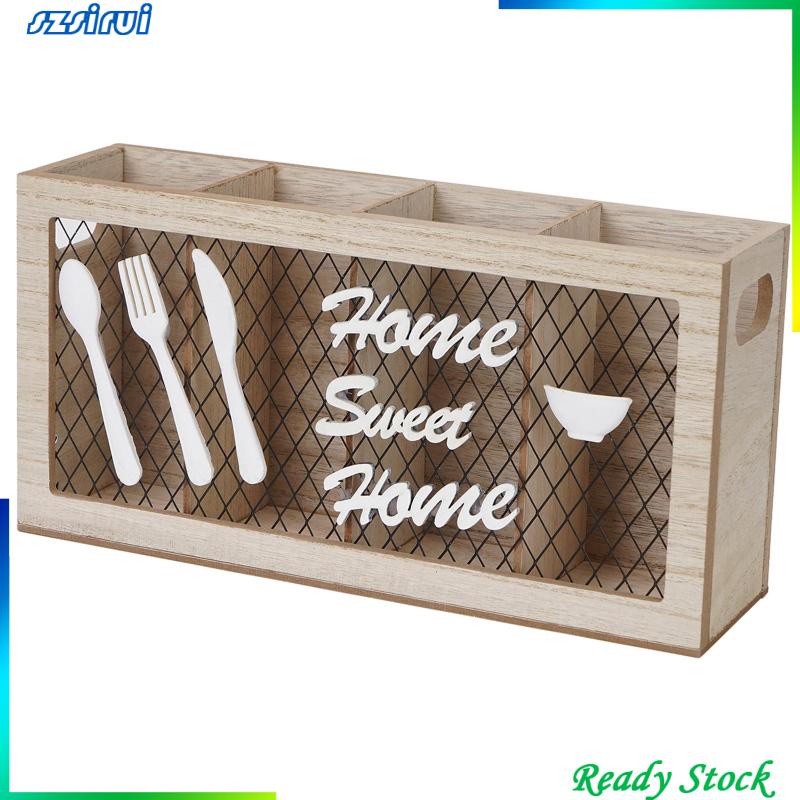 Giá Đỡ Đũa / Nĩa Bằng Gỗ Tiện Dụng Cho Nhà Bếp