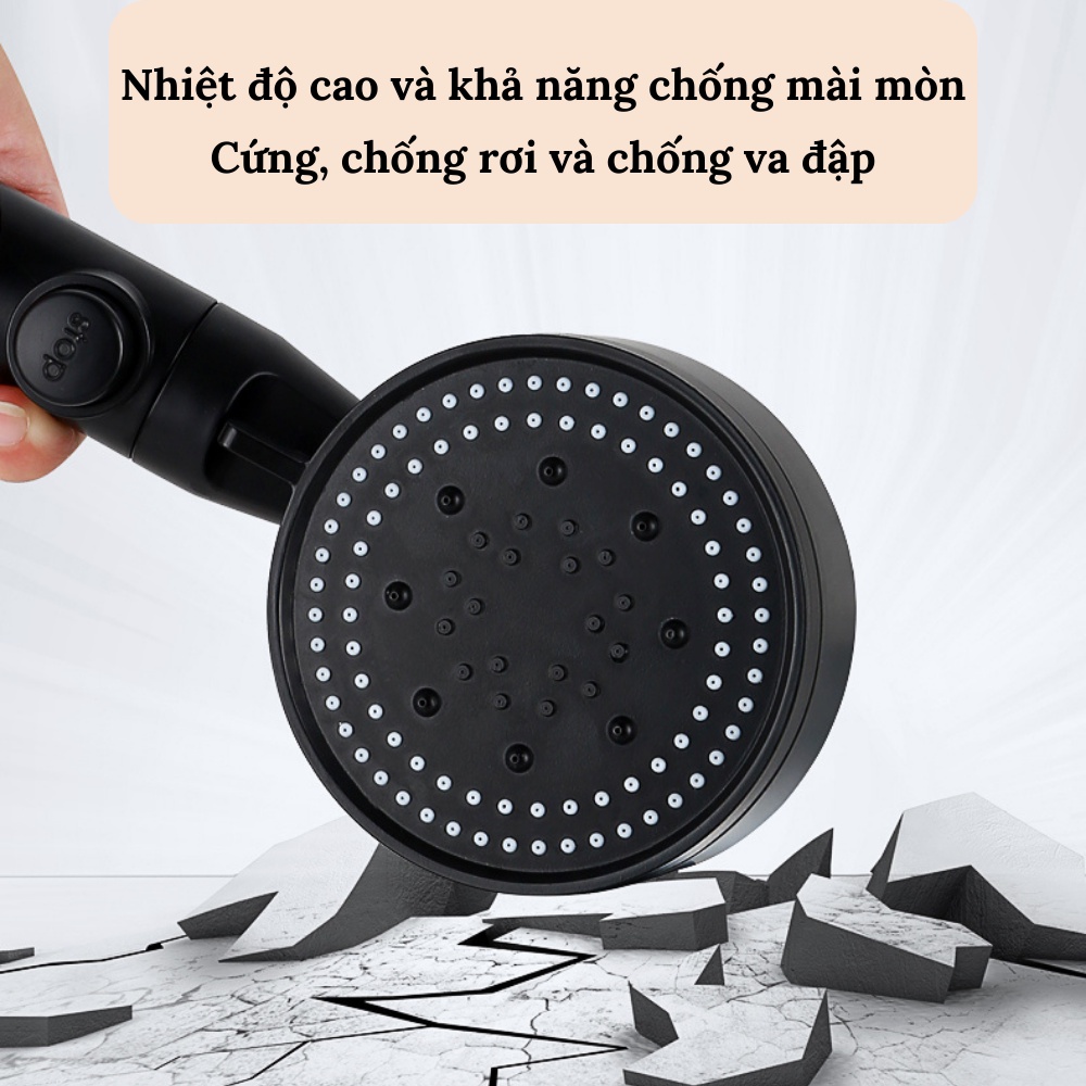 Vòi hoa sen, đầu vòi sen tăng áp 5 chế độ nước không gỉ siêu bền Shop Gia Dụng HOÀI AN