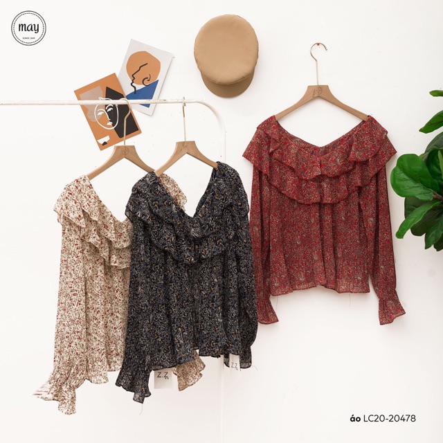 Áo voan hoa nhí màu be