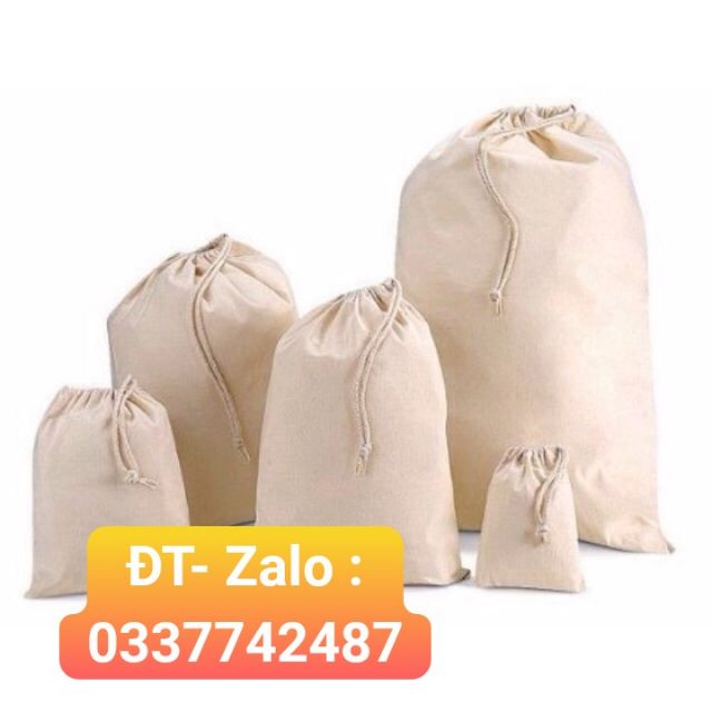 Sỉ TÚI VẢI cotton mộc dây rút tiện ích. (2 kiểu rút miệng.)