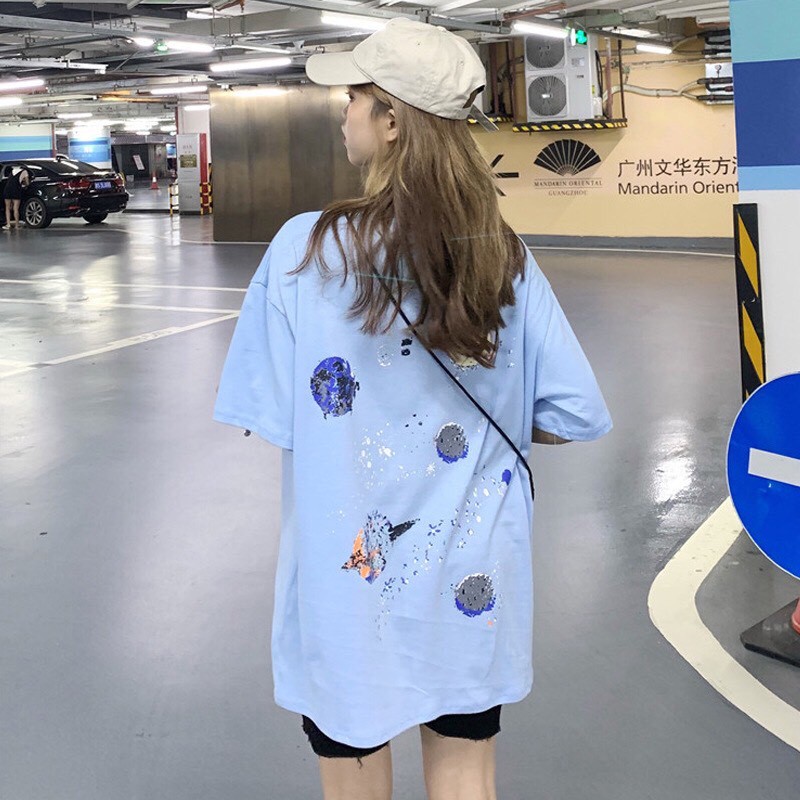 Áo thun HÀNH TIN JIREN tay lỡ unisex from rộng nam nữ thời trang 1Kenz