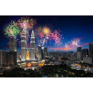 Tranh dán tường Tranh phong cảnh thành phố đêm dán tường (tích hợp sẵn keo)