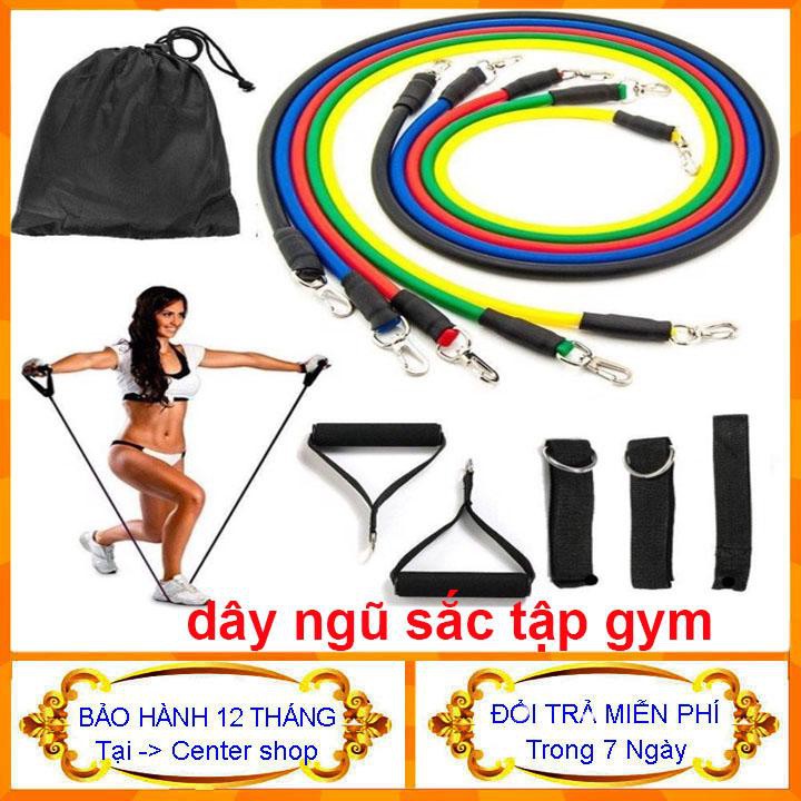 Dây đàn hồi tập gym, Bộ 5 Dây Đàn Hồi Tập Thể Hình cao cấp, hiện đại, đa năng nhất trên thế giới - HÀNG LOẠI 1 CAO CẤP