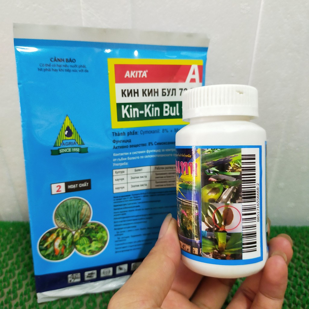 Combo trị thối nhũn, vàng lá hiệu quả  : Captan + kin–kin-bul - Hàng chính hãng- hiệu quả tuyệt đối  sau 2-3 lần sử dụng