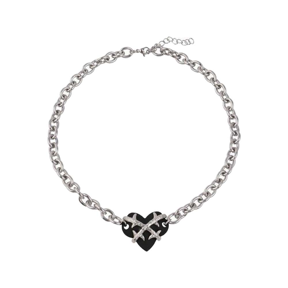 Vòng Cổ choker Mặt Trái Tim Màu Đen Phong Cách Hip Hop gothic Punk Ngọt Ngào Và Mát Mẻ Dành Cho Bạn Nữ clavicl HB