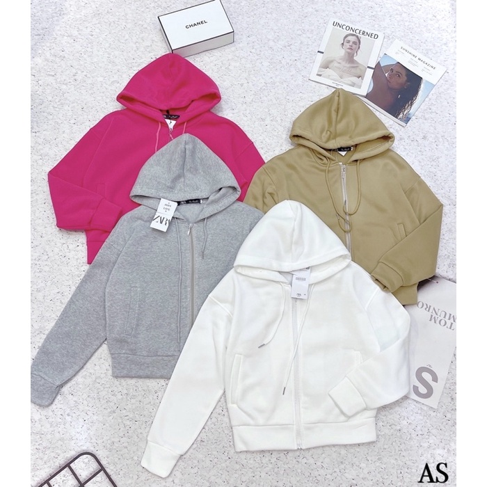 BÁN SỈ ÁO NỈ BÔNG MŨ KHOÁ 4 MÀU CHO NỮ | BigBuy360 - bigbuy360.vn