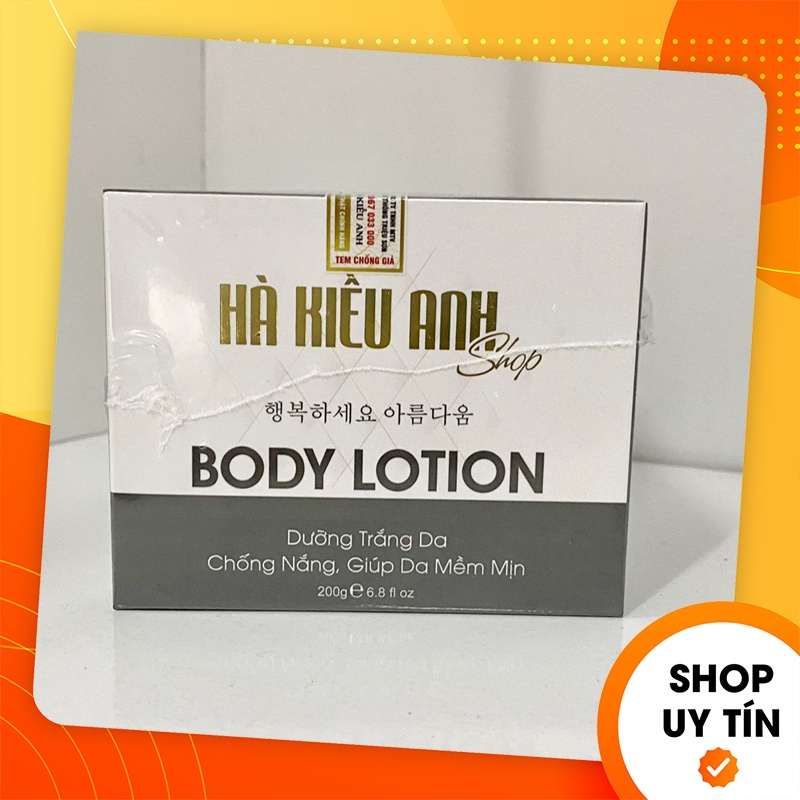 [Chính hãng] Kem Body Hà Kiều Anh Shop - Body Lotion Dưỡng Trắng Da Chống Nắng 200g Hộp Vuông - 8936129830339