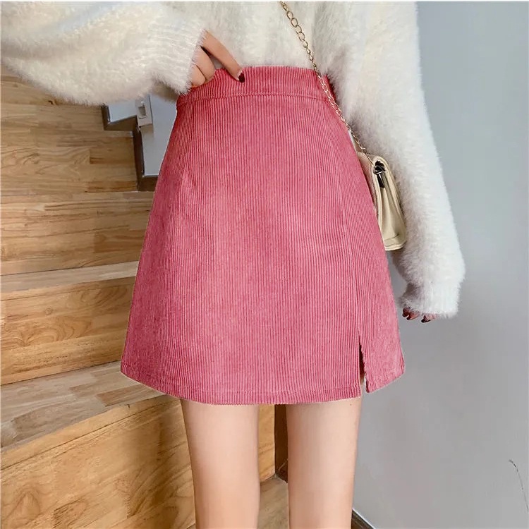 Chân Váy Chữ A Vải Nhung Tăm, Chân Váy Chữ A Vải Thun Caro V01