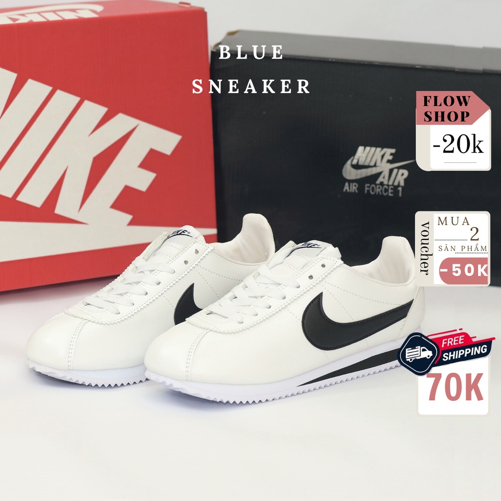 Giày Sneaker Nam Nữ Cortez Móc Đen (fullbox+freeship)