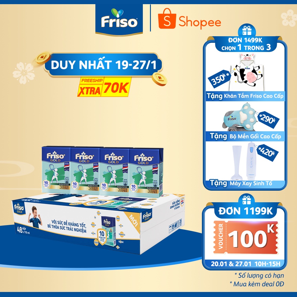 Thùng 48 hộp Sữa uống dinh dưỡng Friso Gold 110ml hộp