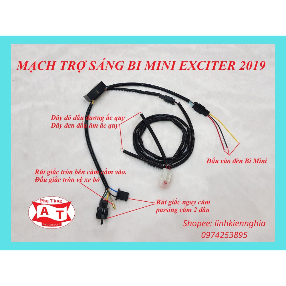 Mạch Passing trợ sáng Bi Mini xe Exciter 2019 xài trên công tắc passing zin của xe