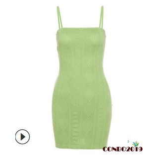 Đầm Ôm Dáng Hai Dây Màu Sắc Trơn Thời Trang Cho Nữ