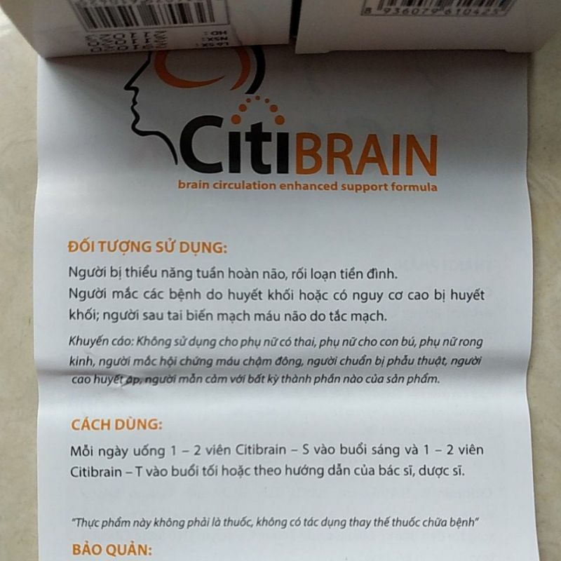 HỘP KÉP CITIBRAIN 30 viên - mỗi hộp nhỏ chứa 15 viên