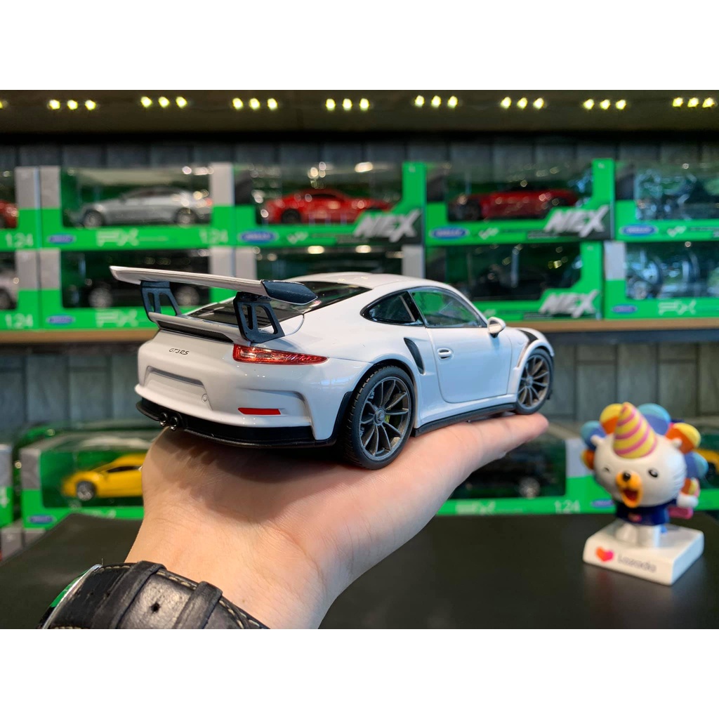 Mô hình xe ô tô Porsche 911 GT3 RS Hãng Welly tỉ lệ 1:24 màu trắng