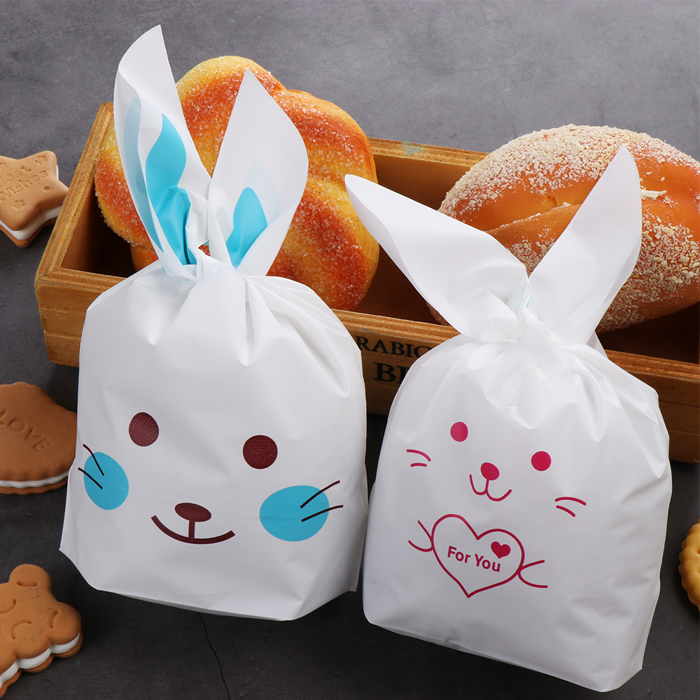 Set 10 Túi Đựng Bánh Quy Tạo Hình Thỏ Dễ Thương