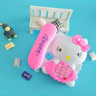 Điện Thoại Mèo Kitty Dùng Pin Có Nhạc Đồ Chơi Cho Bé