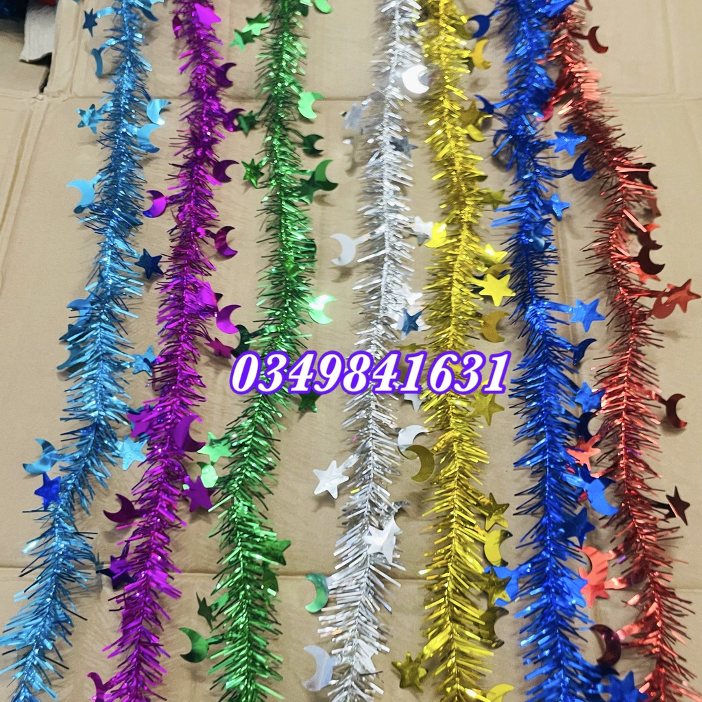 10 dây kim tuyến TRĂNG SAO trang trí tết