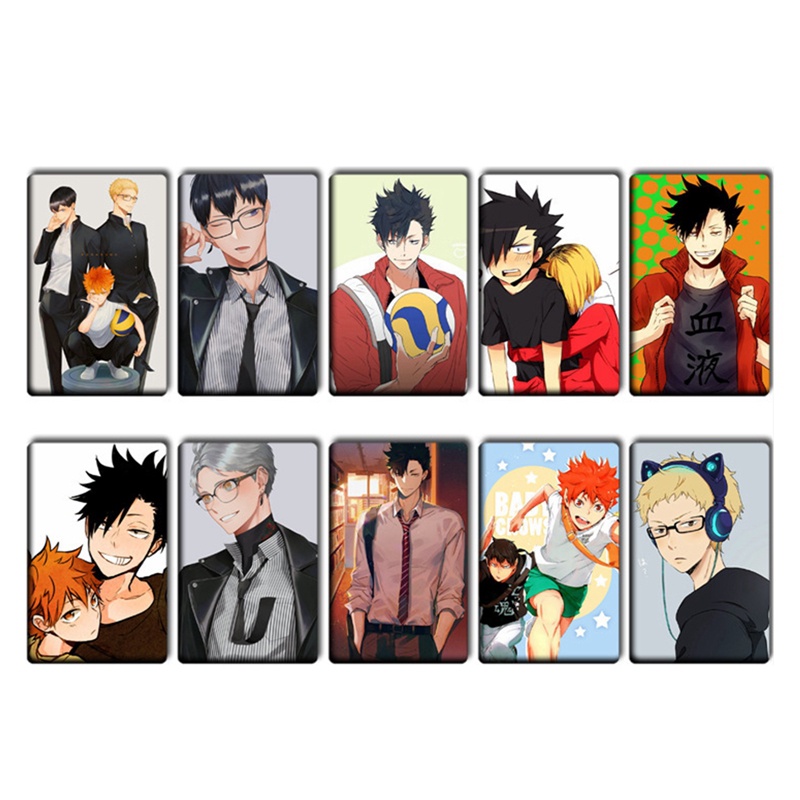 10 Cái / Bộ Anime Haikyuu!! Thẻ Nhựa Pvc Trang Trí Thủ Công Dành Cho Học Sinh