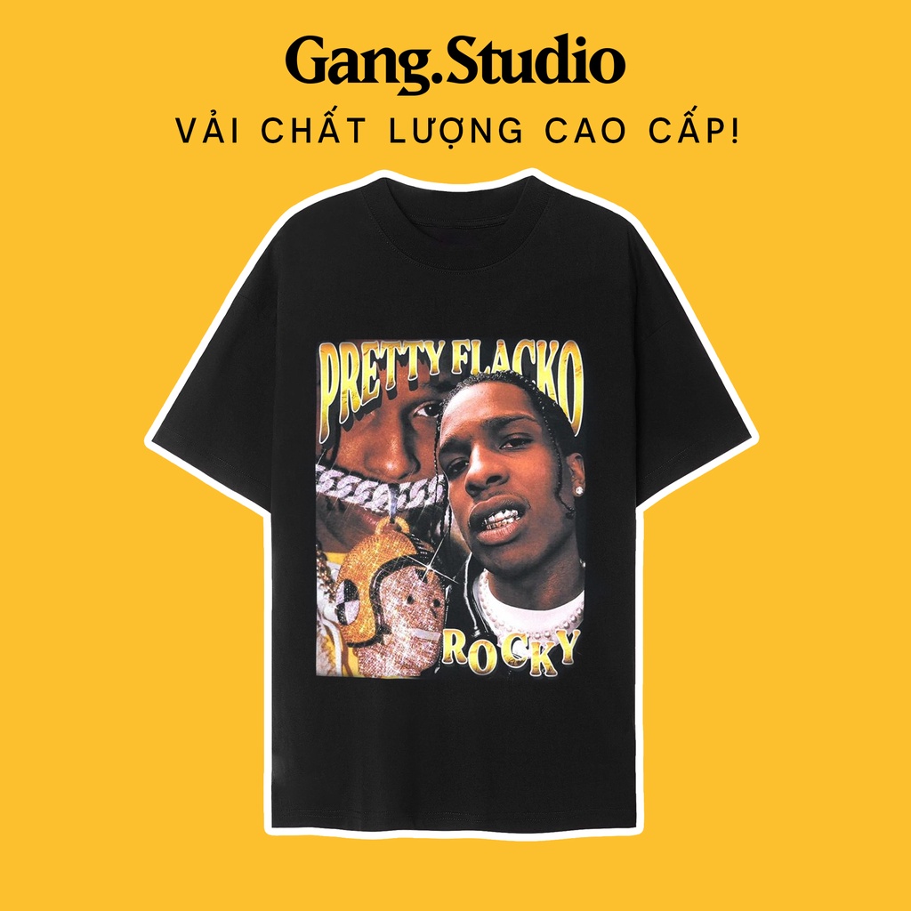 Áo thun A$AP Rocky vải cao cấp phong cách nặng động, form siêu đẹp in hình Rapper ASAP Rocky
