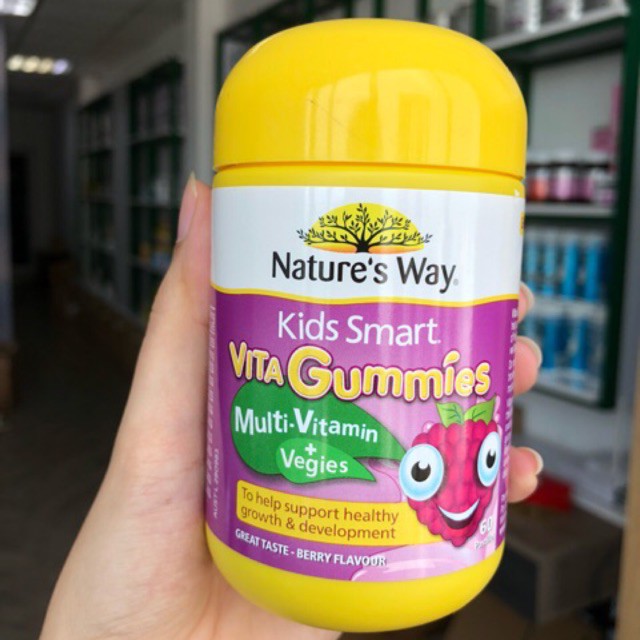 Kẹo Vitamin Nature's Way Kids Smart VITA Gummies Multi-Vitamin +Vegies -- rau củ