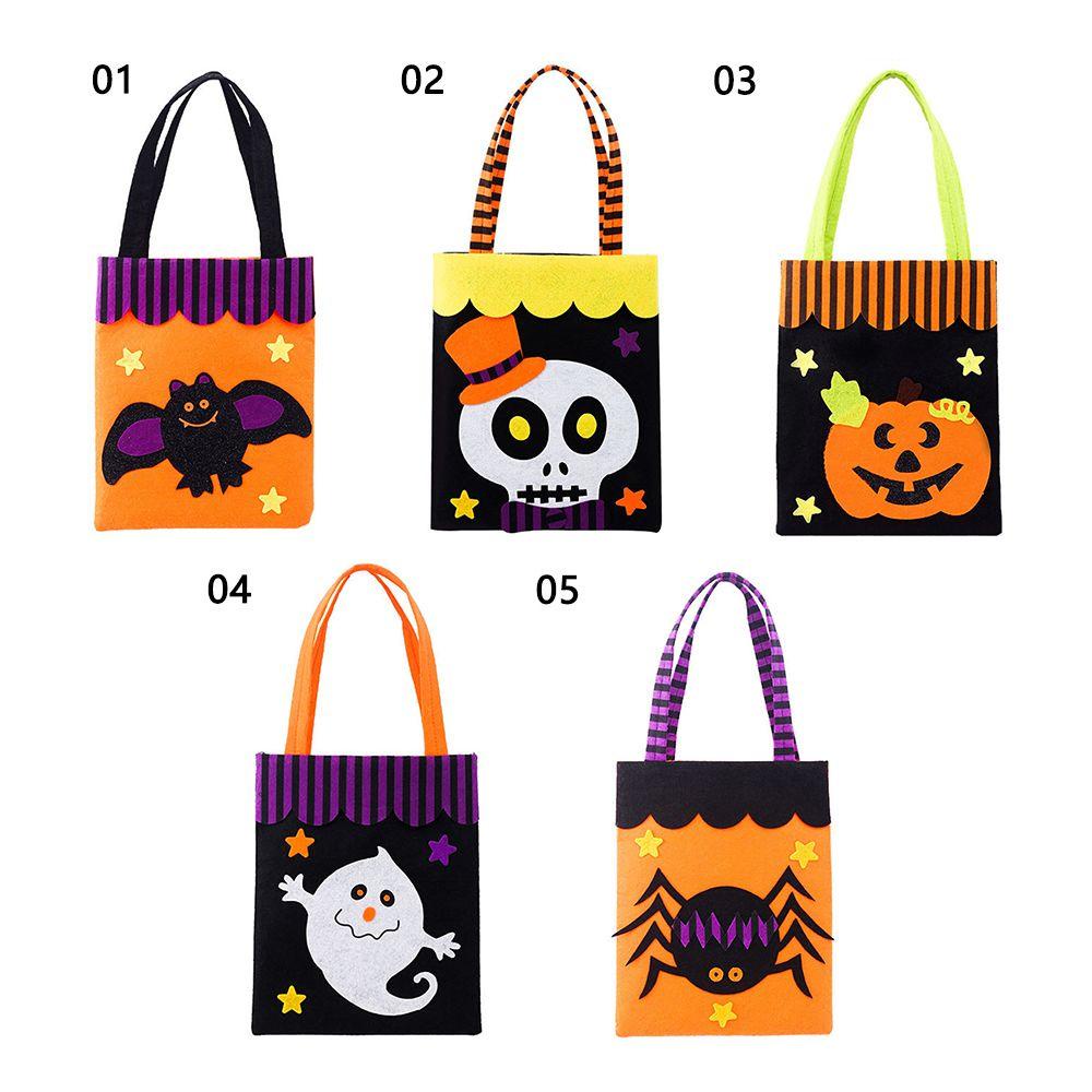 Túi Đựng Kẹo Bằng Vải Không Dệt Hình Ma Bí Ngô Halloween Mới