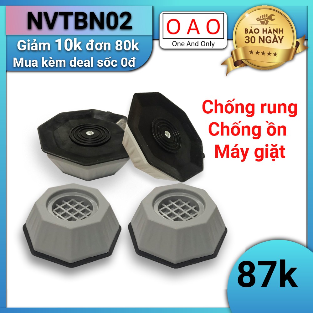 Chống rung máy giặt - Bộ 4 miếng CAO SU - Chân máy giặt - Chống ồn máy giặt - Phụ kiện giặt ủi - OAO
