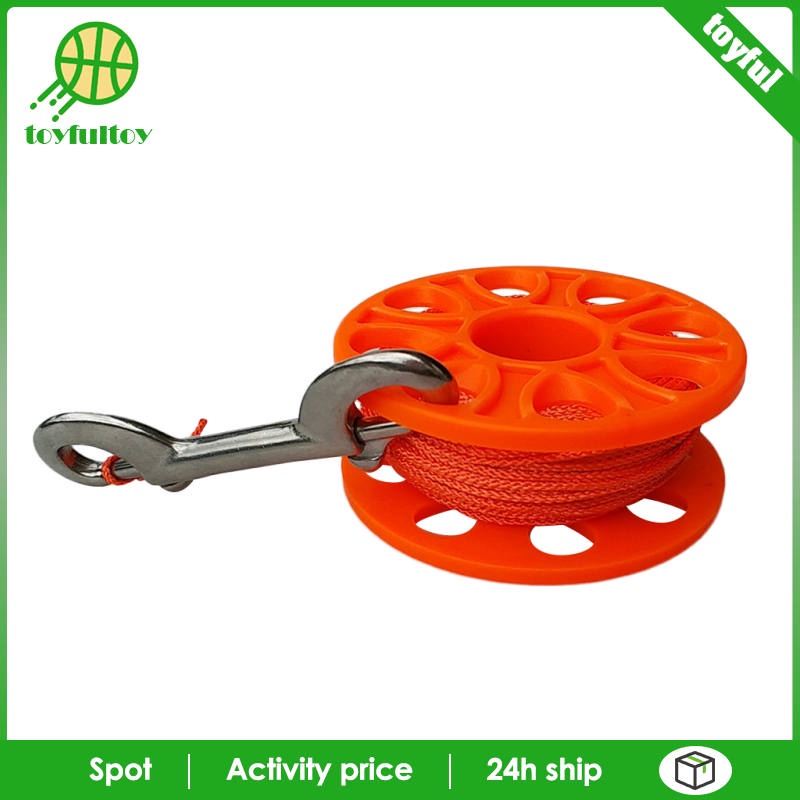 Cuộn dây lặn biển 18m màu cam kèm kẹp cố định
 | BigBuy360 - bigbuy360.vn