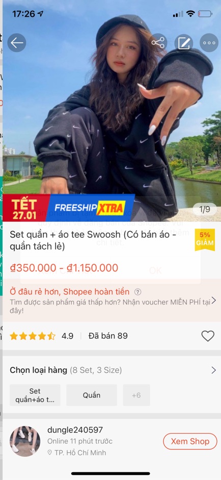 Set quần áo swoosh - Có bán áo, quần và hoodie tách lẻ - Kèm feedback khách | BigBuy360 - bigbuy360.vn