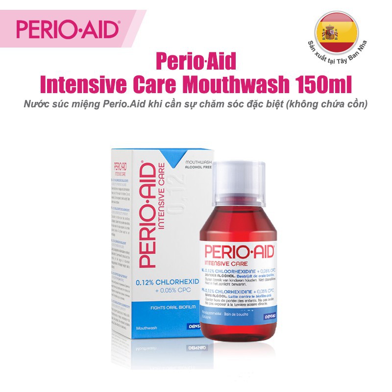 NƯỚC SÚC MIỆNG PERIO-AID intensive care 150ml - diệt khuẩn, ngăn mảng bám thumbnail