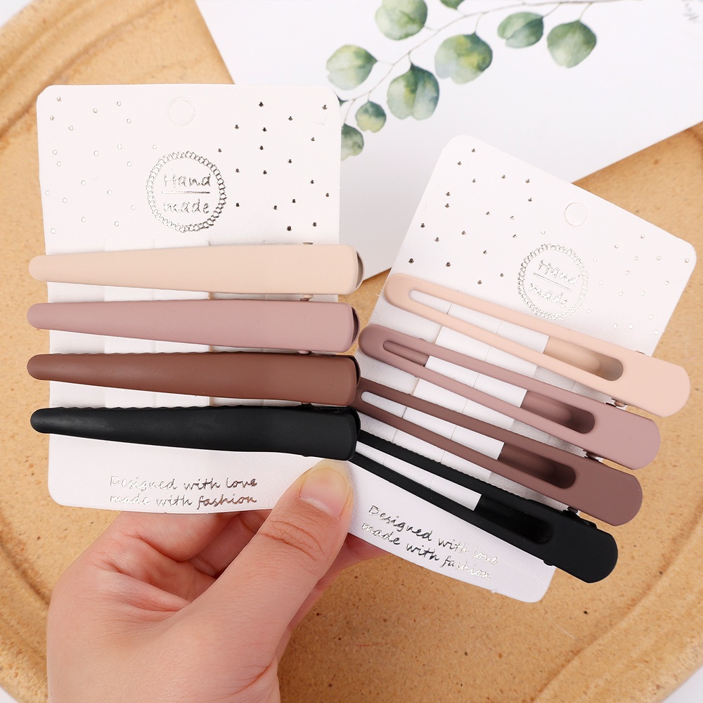 Set 4 Kẹp Tóc Nữ Màu Cà Phê/ Kẹp Tóc Đuôi Ngựa/ Kẹp Tóc Xinh Xắn