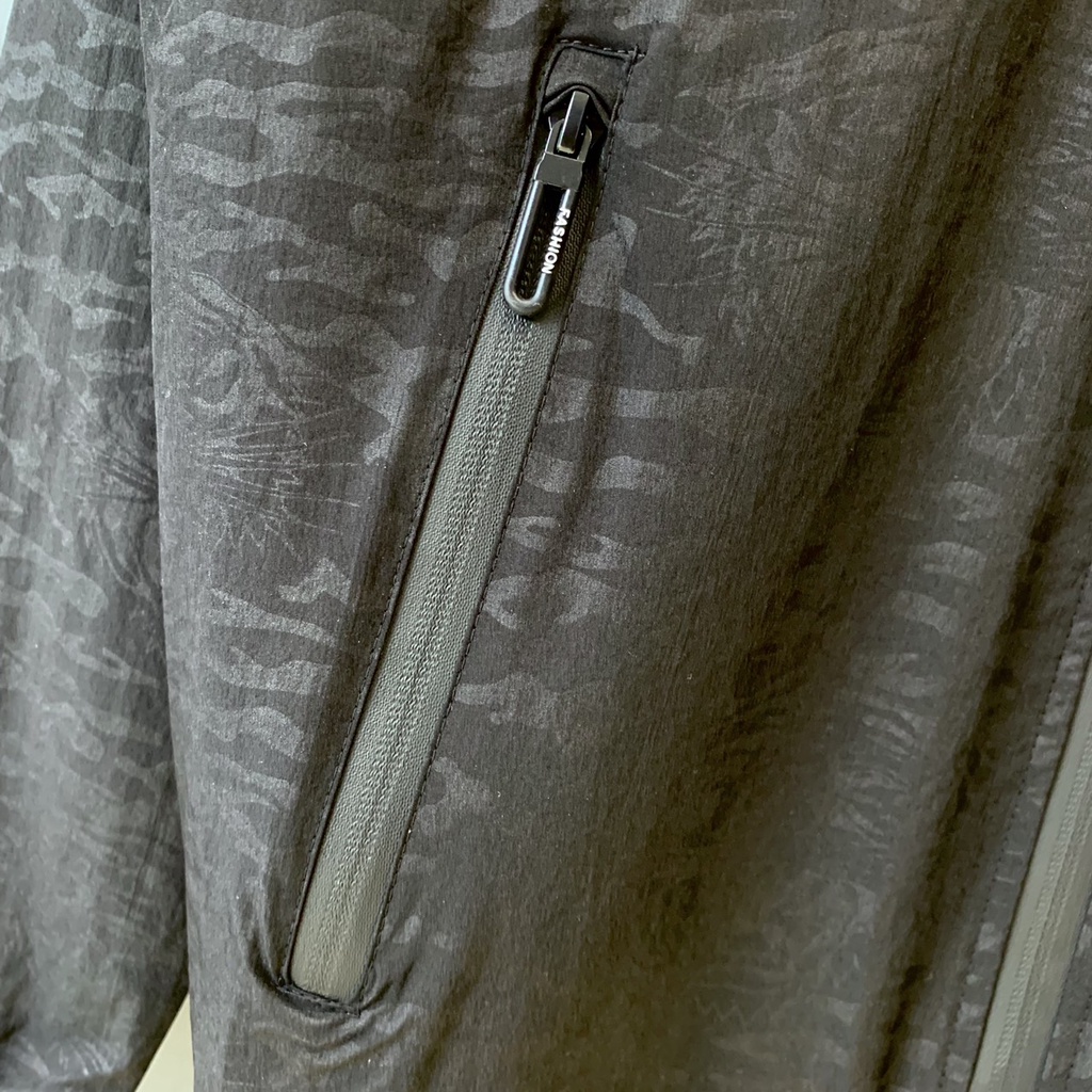 OWEN - Áo khoác gió nam 2 lớp màu đen JK 81118