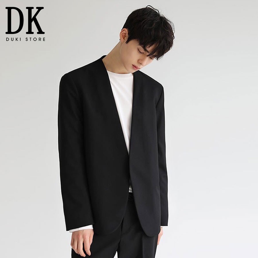 Áo khoác blazer nam không cổ ,áo vest nam balzer nam phong cách Hàn Quốc LZB0009 - DUKI STORE