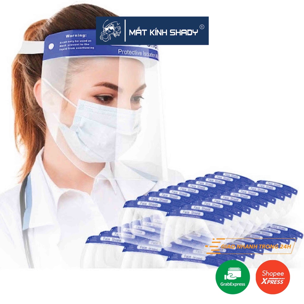 Kính to chống giọt bắn unisex Shady (màu trắng trong) COMBO 10