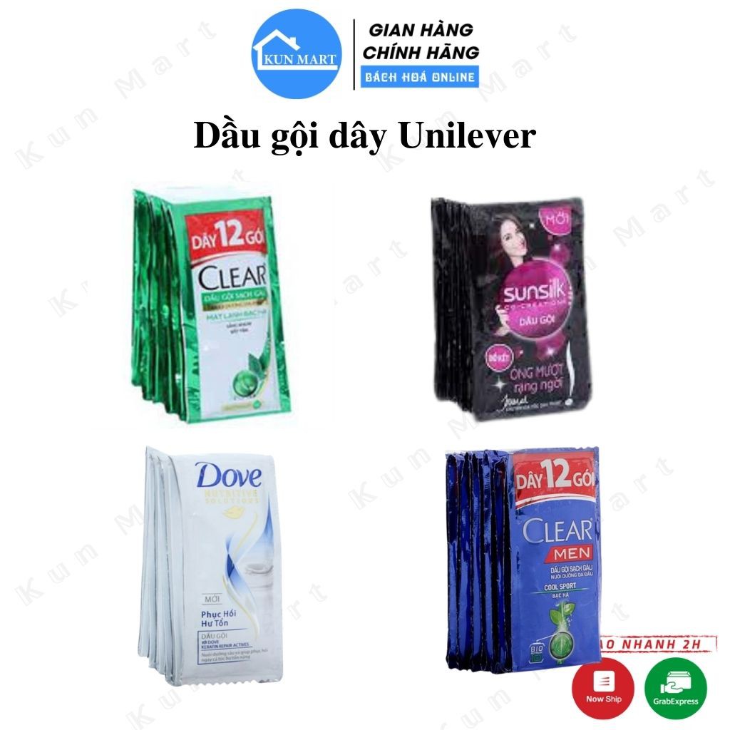 Dầu gội 💖 Dầu gội dây chính hãng UNILEVER các loại Sunsilk /  Dove / Clear  6g/gói