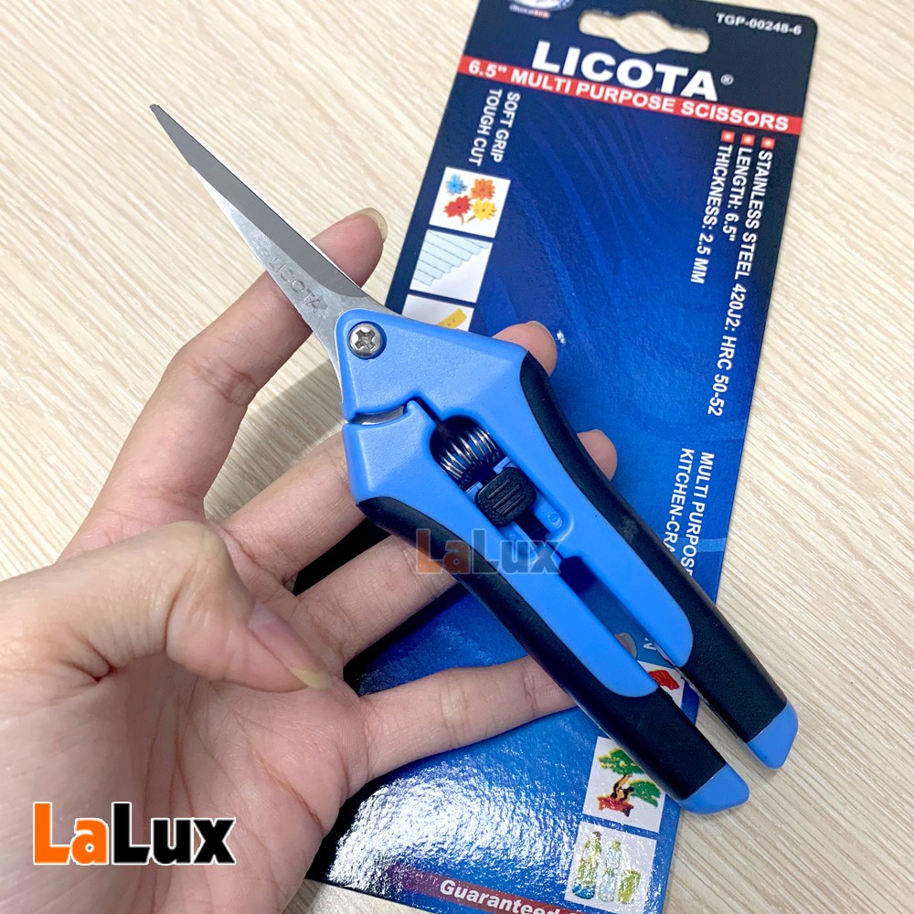 Kéo Đa Năng LICOTI 6.5 INCH - Kéo Cắt Cành Cây, Cắt Thủ Công, Cao Su, Tôn Sắt,...