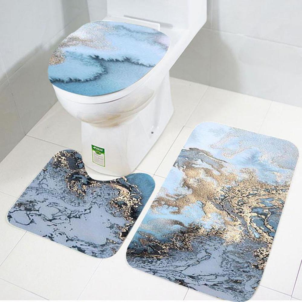Bộ 3 Thảm Lót Sàn Nhà Tắm Chống Trượt Giặt Được Thiết Kế Mới Tiện Dụng