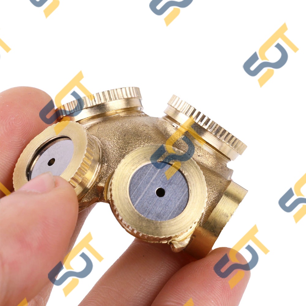 [PHUN TIA NƯỚC] Đầu phun 4 tia nước ren trong G 1/4 13 ứng dụng béc phun công nghiệp &amp; tưới cây - Bằng đồng