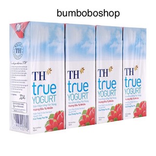 sữa chua uống tiệt trùng TH TRUE MILK vị dâu cam việt quất lốc 4 hộpx180ml