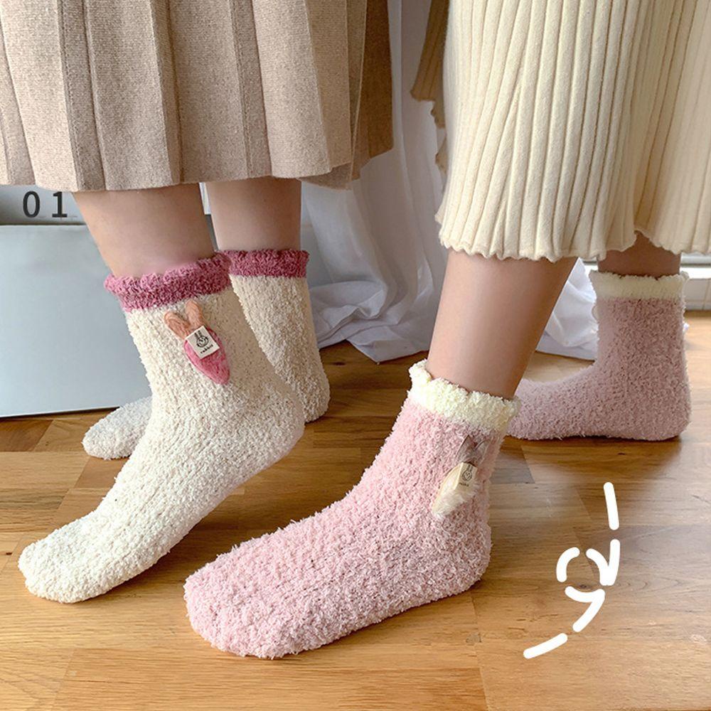 Vớ Ngủ Dày Dặn In Họa Tiết Củ Cà Rốt Hoạt Hình Dễ Thương Dành Cho Nữ