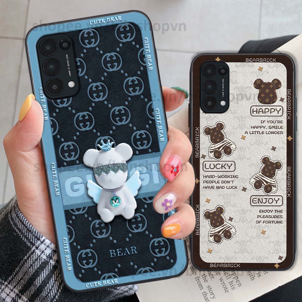 Ốp Oppo Reno5 4G / Reno5 5G / Reno 5 hình gấu bear brick đẹp độc lạ, thời trang, cá tính