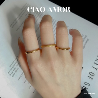 Nhẫn nữ, Set nhẫn vàng mảnh đơn giản thành lịch Trang sức Ciao Amor - N0305