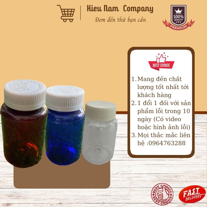 Chai lọ nhựa Pet đựng thuốc viên, thuốc bột,...