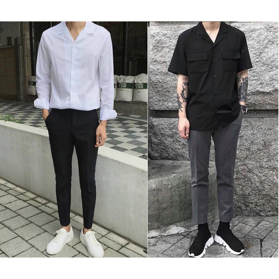 Quần tây âu (2 Màu ĐEN XÁM) Nam Nữ Ulzzang Unisex 1hitshop | BigBuy360 - bigbuy360.vn