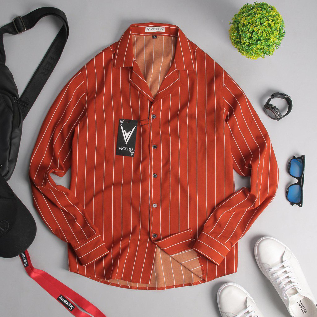 Áo Sơ Mi Nam Dài Tay Kẻ Sọc Lịch Lãm Trẻ Trung | BigBuy360 - bigbuy360.vn