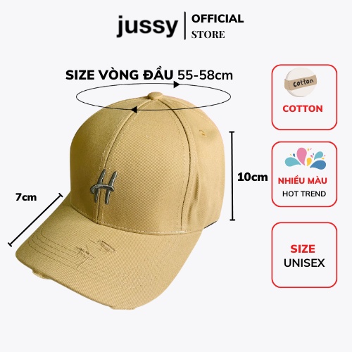 Mũ Lưỡi Trai Chữ H Nón Kết Nam Nữ Jussy Fashion Phong Cách Unisex Form Cứng Nhiều Màu Hot Trend