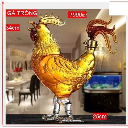 Vỏ chai rượu hình con gà trống
