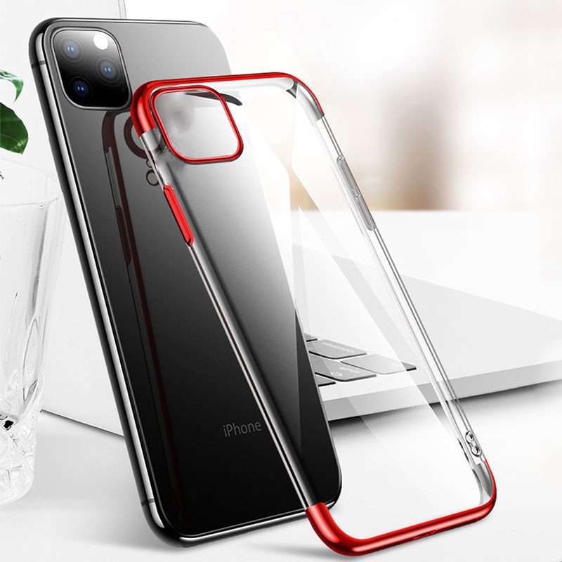 Vỏ mạ cho iPhone 11 Pro Max X XR XS Max 6 7 8 plus Vỏ silicon trong suốt sang trọng Vỏ điện thoại TPU mềm siêu mỏng ốp lưng